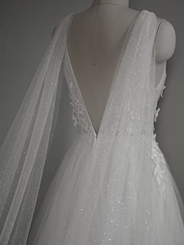 Capes de mariée voile 2 pièces blanc boléro mariage - 3