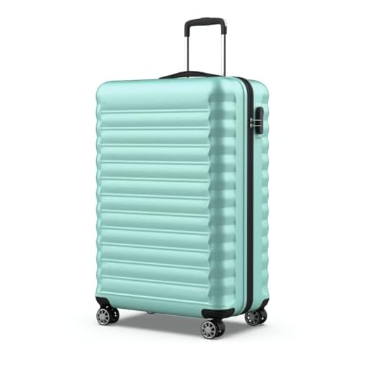 NUMADA - Maleta de Viaje Cabina Upfly 20' ABS (53x33,5x22cm) con Cierre de Combinación y 4 Ruedas Dobles 360. Maleta de Mano Rígida Resistente, Ligera con Interior Compartimentado | Verde