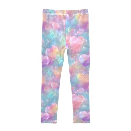 Love Flash Colorful Heart Girls Leggings Soft Stretch Workout Yoga Dance Pants for Kids Casual Tights2