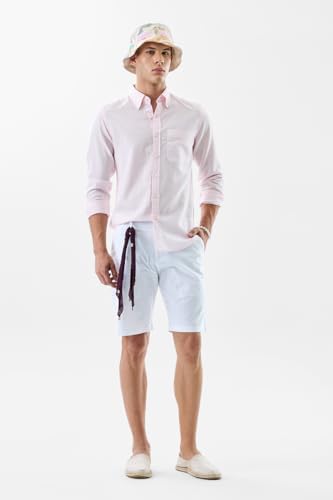 Image of SNITCH Men Casual Shorts | Regular Fit Mid Rise Solid Pattern | 100% Cotton Smooth Texture with Drawstring Closure & Elastic Waistband for Summer & Club Wear
