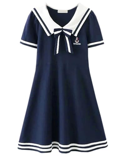 SANGTREE Girls Nautical Sailor Dresses School Uniform Casual Dress, 3-14 Years2