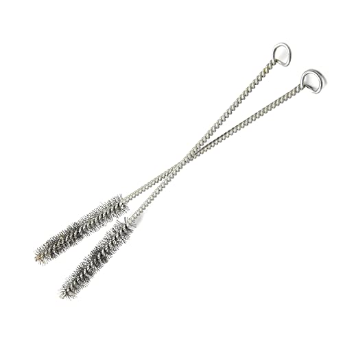 SUNCN チューブブラシ 金属ブラシ トルネード 金属製ハンドル スチールワイヤチューブ 直径15mm 長さ10cm 全長30cm 2個入り サビ取り 掃除用品 清掃用ハンドツール 工業用 パイプ用
