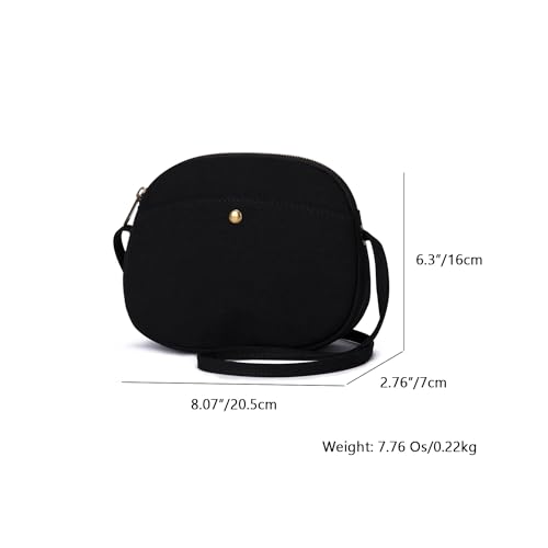 Canvas Round Crossbody Bag for Women Adjustable Length Fashionable and Spacious Women Crossbody Bags2