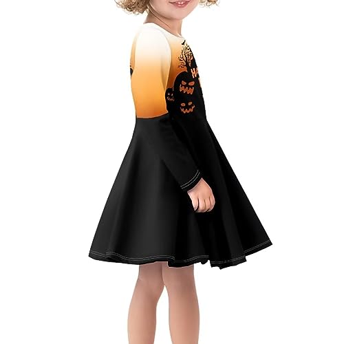 Girls Dresses Round Neck Long Sleeves Kids Graduation Dress High Waisted Kids Dress Up Clothes for Play4