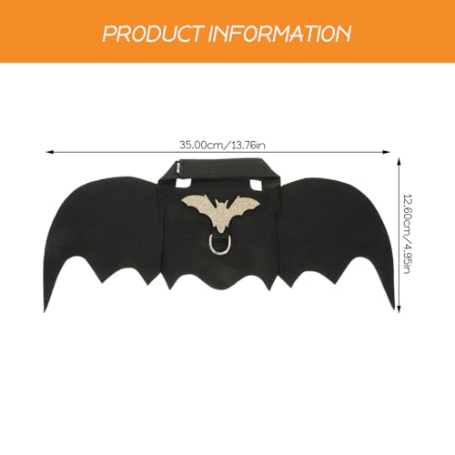 Image of Ipetboom Bunny Harness and Leash Set with Bell - 3pcs Halloween Rabbit Pulling Bat Wings Pet Suit for Guinea Pig Hamster Small Animals Apparel Chest Strap Walking Training Traction Rope Vest