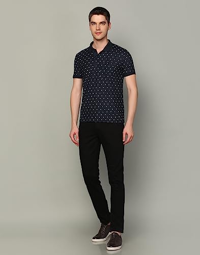 Image of INKKR Men's Printed Polo Neck Half Sleeve Multicolor T-Shirt