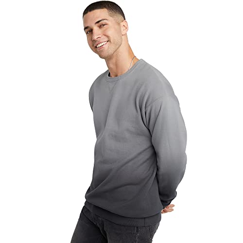 Hanes Originals Fleece, Garment Dyed Pullover, Crewneck Sweatshirts For Men, New Railroad Ombre #TOP2