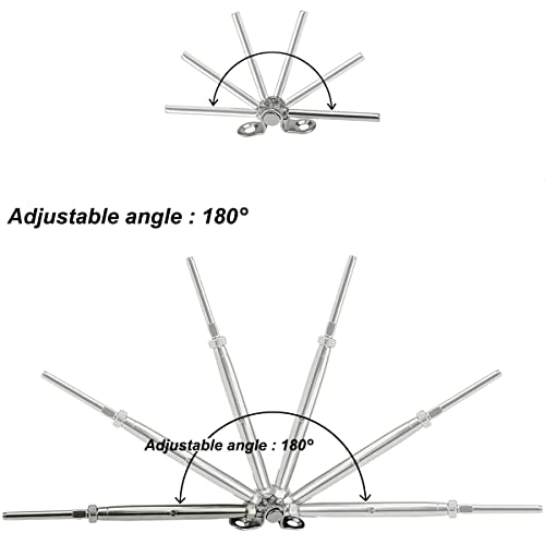 Sowtowe Cable Railing Hardware,Steel Cable Railing Kit,For 1/8 Cable Railing System,32 Pairs, Adjustable Angle,T316 Marine Grade Thick Plate #TOP1