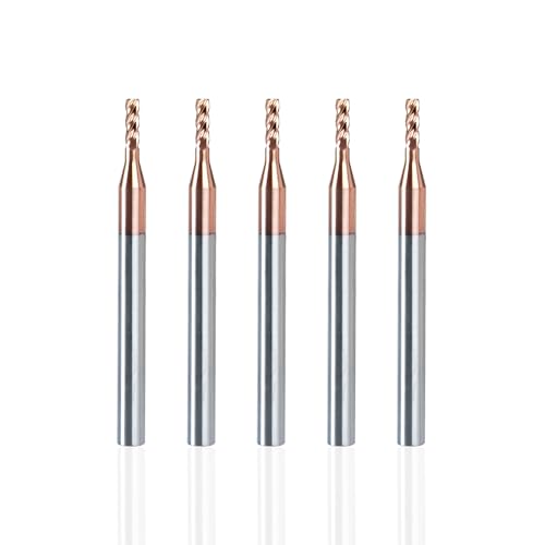 NZ 4 Flute 1/16" Square End Mill Set with TiSiN Coating, Milling Cutter HRC55 for Machining Hardened Steel, Stainless Steel, Titanium Alloy, Alloy Steel, Cast Iron