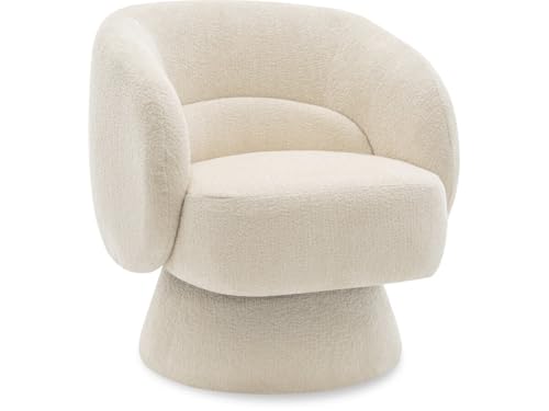 Habitat et Jardin Fauteuil pivotant en Tissu Bouclette Franklin - 74 x 75 x 75 cm - Beige