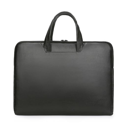 SCWZZWSY Bolso portátil portátil PU cuero de moda y bolso de hombres negros de alta gama,