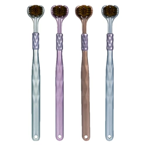 Cepillo de dientes de triple cabeza, mango de tres ángulos, diseño de cerdas suaves, cuidado de la higiene de limpieza para adultos y jóvenes, kit de viaje moderno para viajes familiares