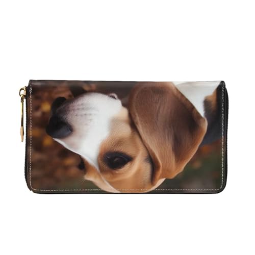 Cute Beagle Women's Wallet Large Capacity Credit Card Holder Zip Phone Clutch Ladies Travel Purse2