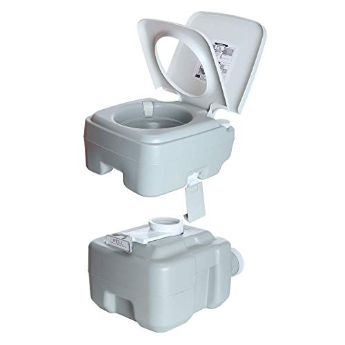 Odthelda Portable Toilet 5.3 Gallons 20L Piston Pump Flush Effortless Travel Potty Cleaning Detachable Tanks for Camping RV Hiking Trips and Boating - Image 3