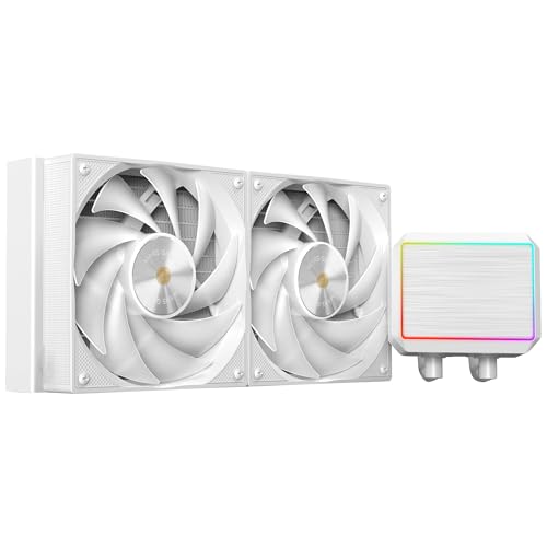 Mars Gaming ML-PROII240 Refrigeración Líquida AIO 450W TDP, Bomba 4ª Gen Opti-Chamber Base de Cobre y Microcanales, 2x Ventilador 120mm FDB, Bloque de Aluminio Cepillado con FRGB Lineal, Blanco