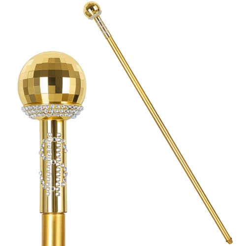 Vintage Walking Cane Plastic Vintage Staff Prop Gold Walking Stick Costume Accessories Halloween Staff Cosplay Party