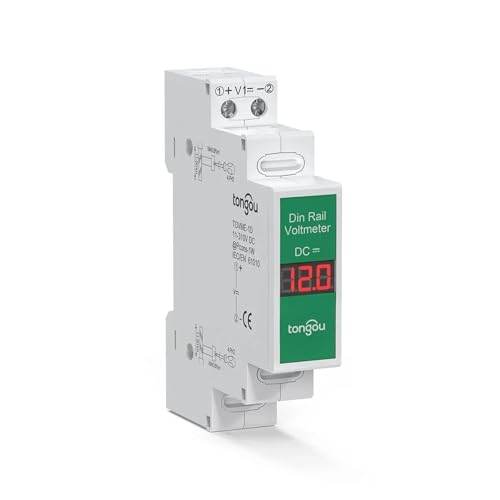 Medidor de voltaje carril DIN dos vías con pantalla digital LED para redes de 11V a 310V CC