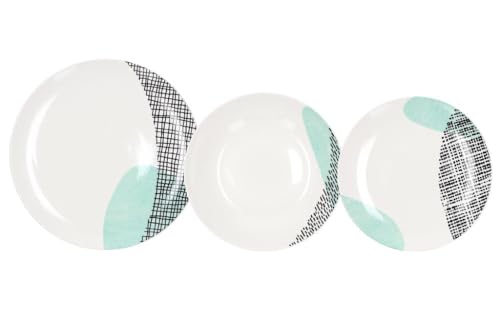 Andrea Fontebasso Servizio piatti giornaliero 18 pezzi, per 6 persone in porcellana - SFERA IKONIC (Verde Acqua)