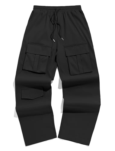 ZAFUL Cargo Pants for Men Workout Joggers Casual Hiking Pants Work Baggy Loose Drawstring Track Sweatpants with Multi Pockets