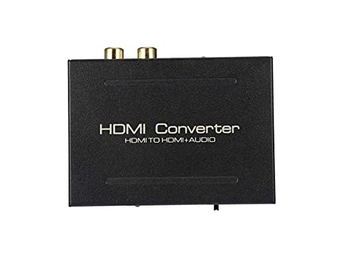 Image of HDMI Audio Extractor, 4K HDMI and Audio (RCA Stereo or Spdif) Converter for Apple TV, Fire TV and Blu-Ray Players (With Optical Cable)
