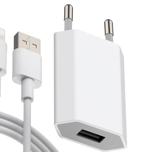 5W Ladekabel für i Phone 8 7 6 6S 5 5S 5C Plus SE X XS XR 11 12 13 14, 5V 1A Ladegerät Ersatz Ladeadapter mit Kabel 2M