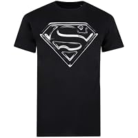 Logo Mania Camiseta Hombre Superman Steel Logo Negro, M