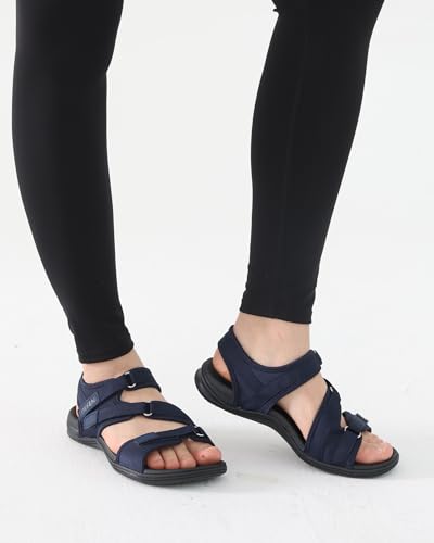 Image of UBFEN Womens Hiking Water Sport Sandals with Arch Support | 3 Adjustable Straps, Cushioned Footbed, Non-Slip, Comfortable Walking for Athletic Outdoor Summer Beach