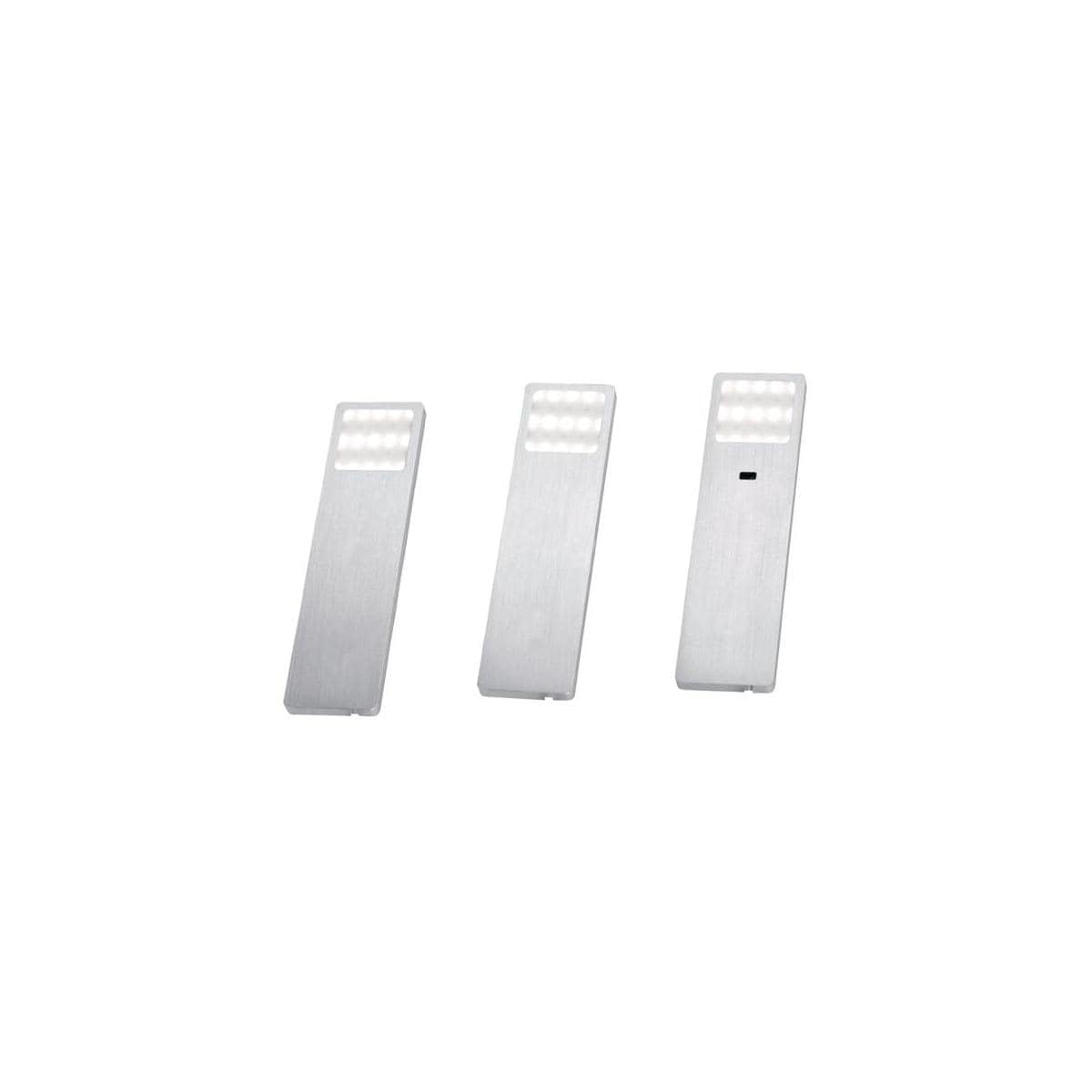 Paul Neuhaus 1120-95-3 HELENA LED-Unterbauleuchte 3er Set Warmweiß | 6W, Aluminium gebürstet