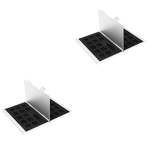 Levemolo 2pcs Phone Card Storage Case Shockproof Aluminum Holder for Secure Memory Card Lightweight and Portable Design for Easy Carrying and Organization