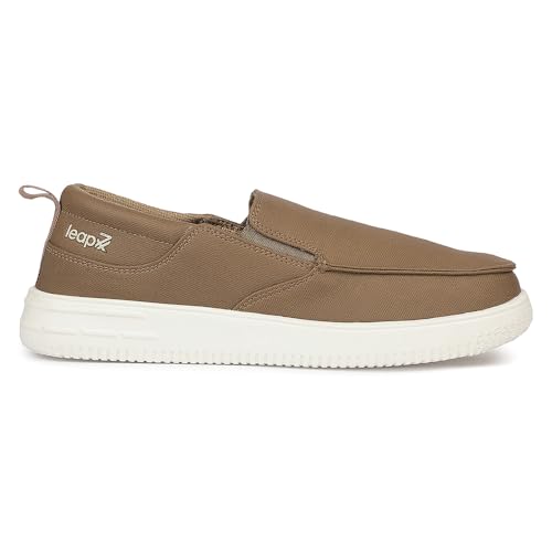 Image of Liberty LEAP7X Brown Walking Shoes for Men - Slip-On Sporty Casual Slip-On