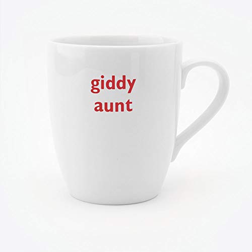 Big Tomato Company Giddy Aunt White Bone China Coffee Tea Mug or Cup 300ml (10oz)