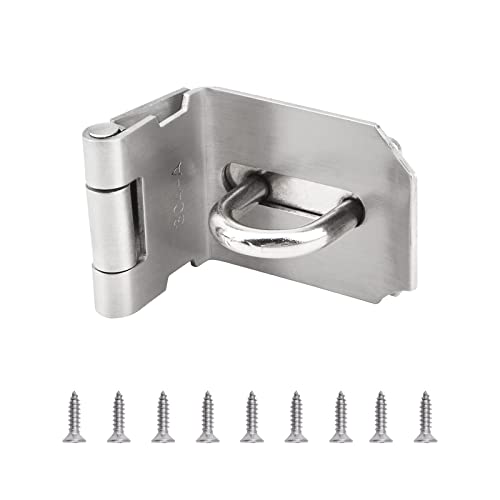 INCREWAY Heavy Padlock Hasp Duty, Stainless Steel 90 Degree Right Angle Door Clasp Door Latch Door Lock for Doors and Windows