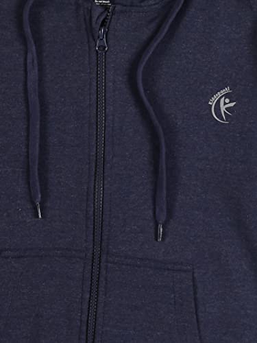 Image of KiddoPanti Boys Solid Cotton Full Sleeve Zip-Up Front Open Hooded Sweatshirt