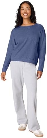 Hanes womens Crewneck Sweatshirt, Ecosmart Fleece Pullover With V-notch, Sweatshirt for Women