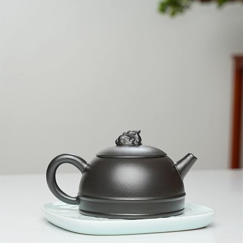 Image of Yixing Clay Teapot 10oz Handmade Zisha Tea Pot Chinese Kungfu Tea Set Kettle (Clay Black 9oz)