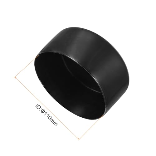 Image of uxcell 4pcs Rubber End Caps 110mm ID Vinyl Round End Cap Cover Screw Thread Protectors Black, 50mm Height