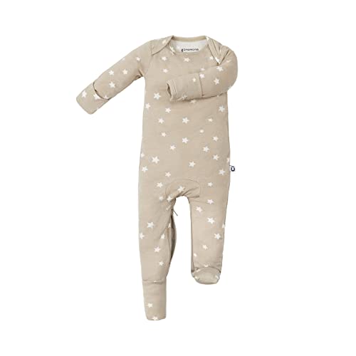 Image of GUNAMUNA Convertible Baby Footie Pajamas, 2-in-1 Romper with Diaper-ZiP, Fold-Over Mittens & Cuffs