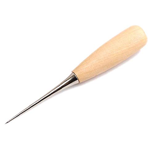 Fait À La Main Alène avec Poignée en Bois - Pointu Outil en Métal pour Indenter - Lame Pointu pour Percer des Trous pour Clous, Vis Ou Boulons - Idéal pour Arts Artisanat, De Réparation,