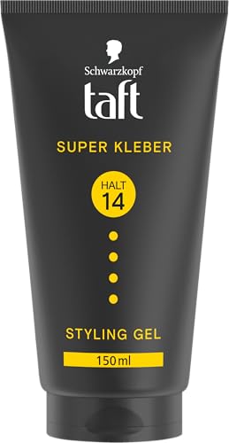 Schwarzkopf TAFT Gel Super Kleber (150ml), Haargel mit sofortiger Haftung für einen Klebstoff-ähnlichen Halt, schonend für Haar und Kopfhaut, veganes, Haarstyling-Gel