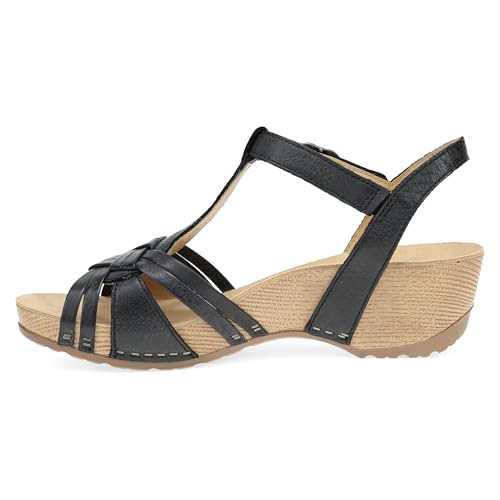 Image of Dansko Tia Fisherman Wedge Sandal for Women - Contoured Footbed for All-Day Comfort and Support - Adjustable Hook & Loop Straps with Buckle Detail