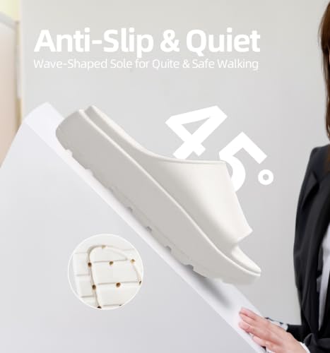 TOCONFFON Women's Pillow Slippers Cloud Slides Ultra Cushion Platform Sandals Quick Drying 5cm/2in Thick Sole3