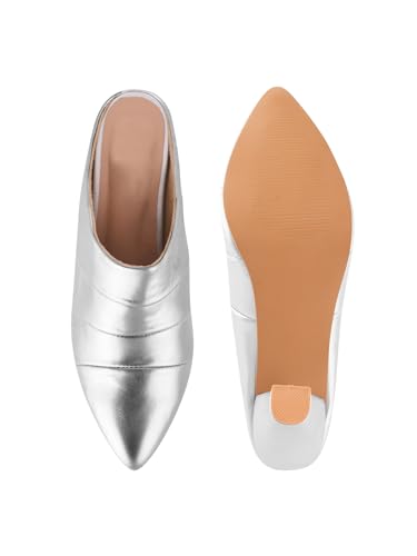 Image of TRYME Fashion Pointed for Party and Formal Occasions Mules Cone Block Heel Sandals for Girls & Women