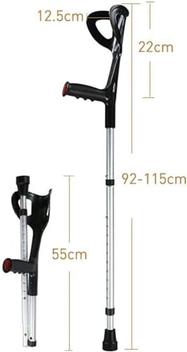 Muletas de viaje plegables, muletas ligeras y ajustables para antebrazo para adultos y ancianos, bastones de aluminio, paquete de 2