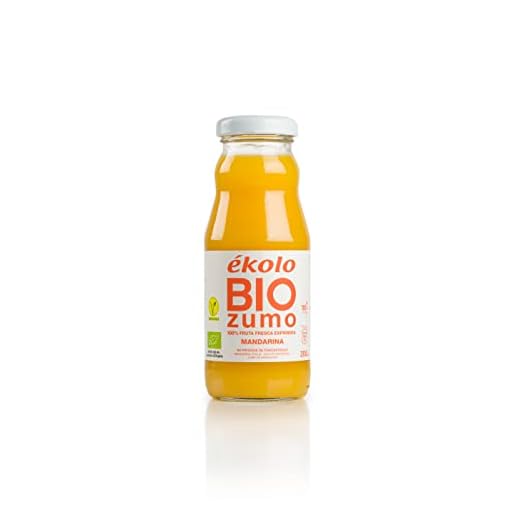 Ekolo Zumo de Mandarina Ecológico, 100% Exprimido, 12 Botellas x 200 ml, 2400 ml