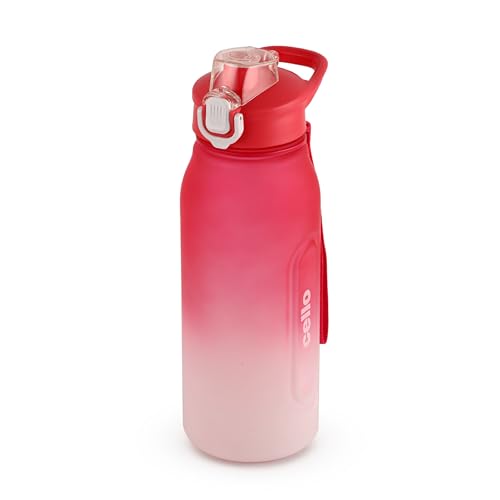 CELLO Rise N Shine Large Sipper Water Bottle, 1230ml Pink White | Leakproof, Easy to Carry, Lightweight | Gym Workout Sipper Water Bottle For Fitness,