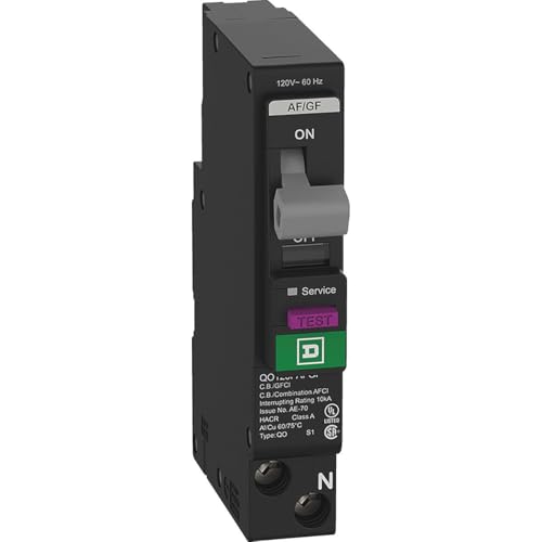 Square D QO 15 amps Arc Fault/Ground Fault Single Pole Circuit Breaker