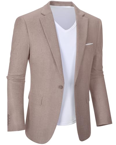 Mens Blazer Casual Sport Jacket Khaki Blazer Men Stylish Suit Blazer Lightweight for Daily2