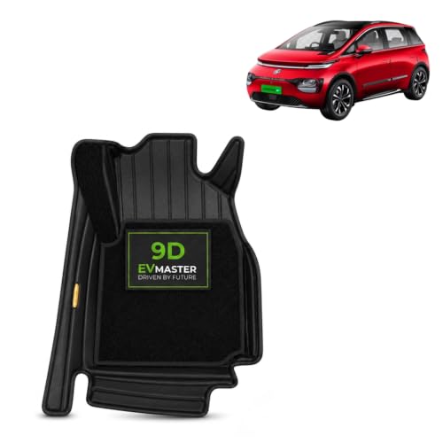 Image of EV MASTER 9D Car Floor Mats for MG Windsor EV Hybrid (2026 Onwards) Complete Set | Anti Slip Full Coverage Premium Luxury Car Floor Mats | Washable Waterproof All Weather