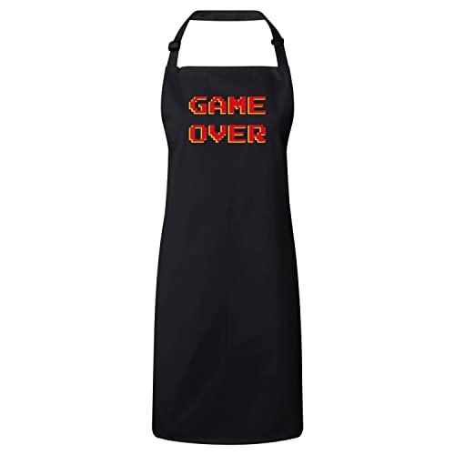 Tablier Cuisine Noir Anti Taches Motif Jeux Video Retro Arcade