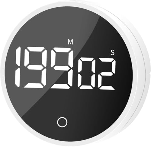 HongzyFirm キッチンタイマー充電式タイマーは、生徒に電子子供用目覚まし時計の学習カウントダウン時間を思い出させますデスクトップ配置壁掛け教室/料理/フィットネス/ベーキング/学習/教育用 (ホワイト)